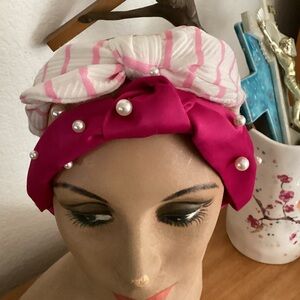 Elegant Pink and White Pearl Headband